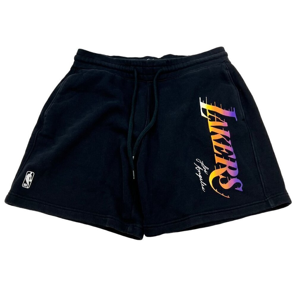 Hollister Men’s LA Lakers Black/Multi Drawstring Sweat Shorts Size Medium